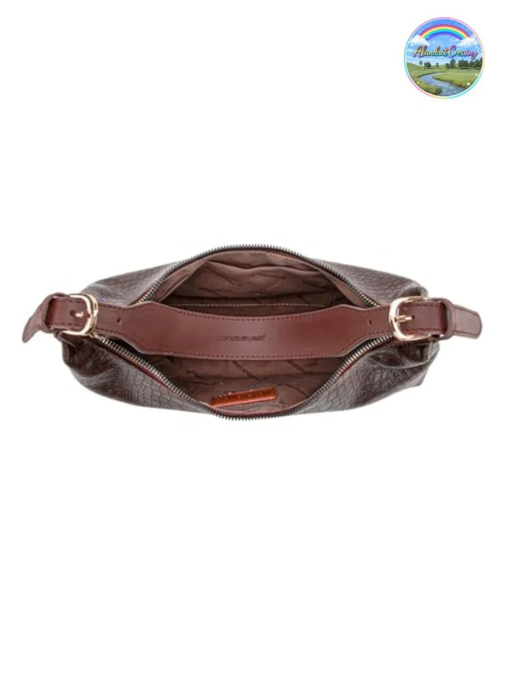 Crocodile Embossed Vegan Leather Medium Crescent Hobo Shoulder Bag